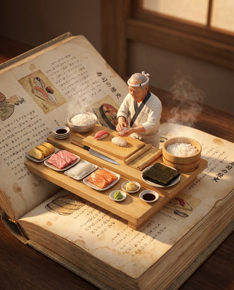 A super interesting prompt for foodies: 3D miniature cookbooks
