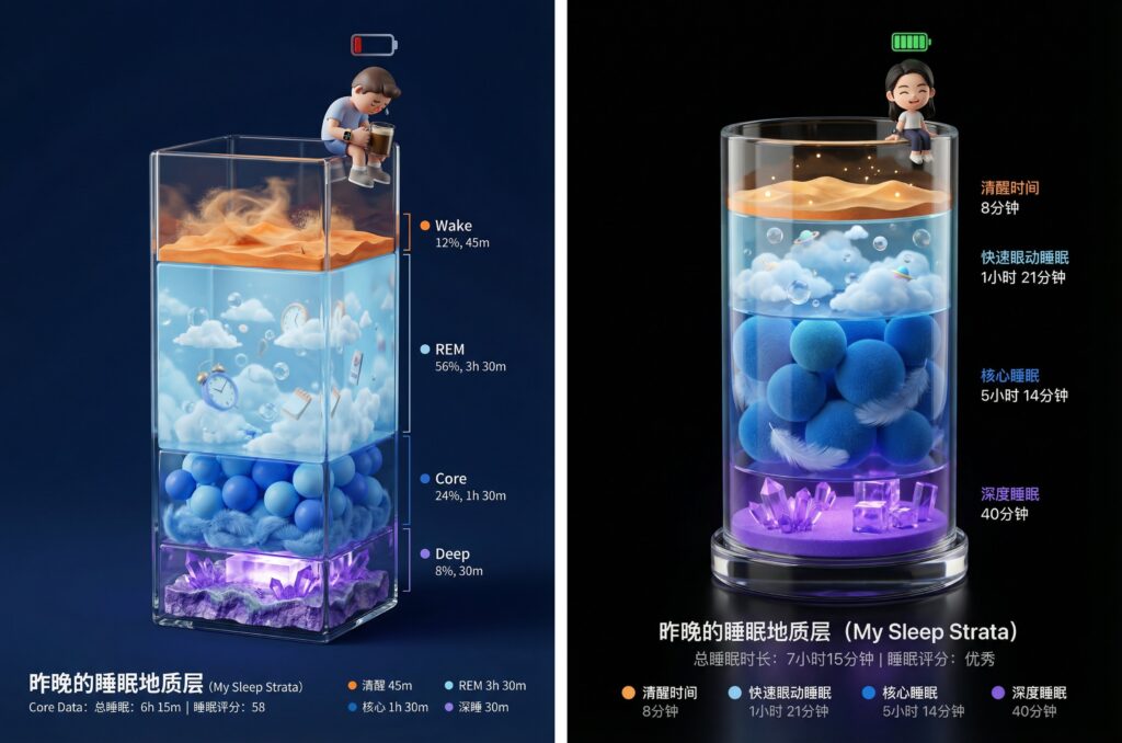 Nano Banana Prompt: Cute Sleep Report Poster