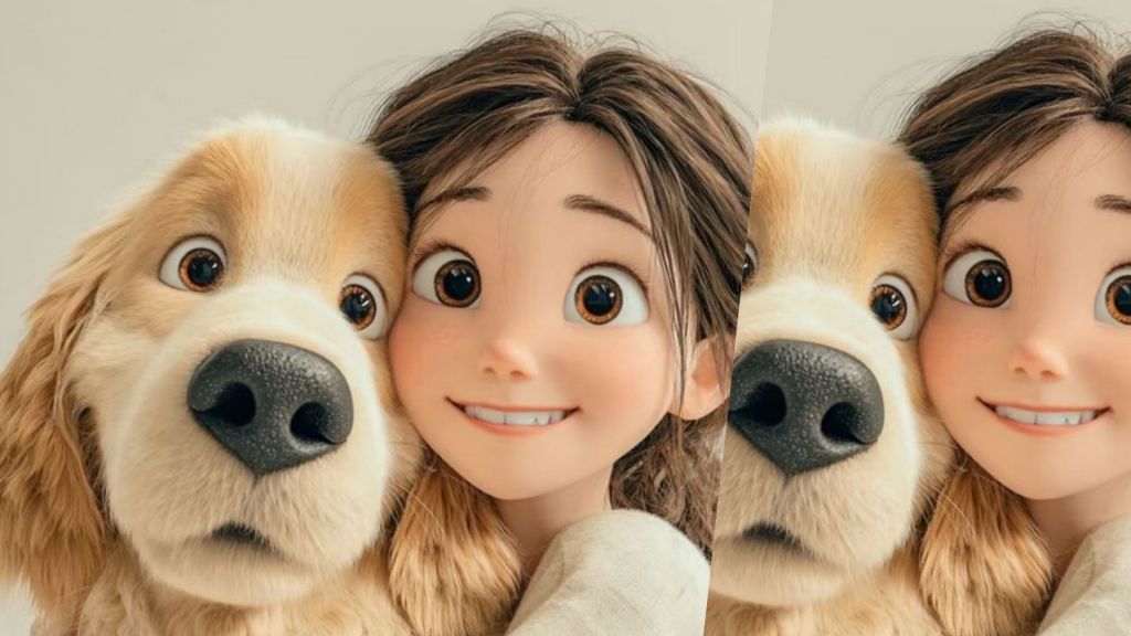 Pixar Style 3D Character and Pet Portrait Prompt