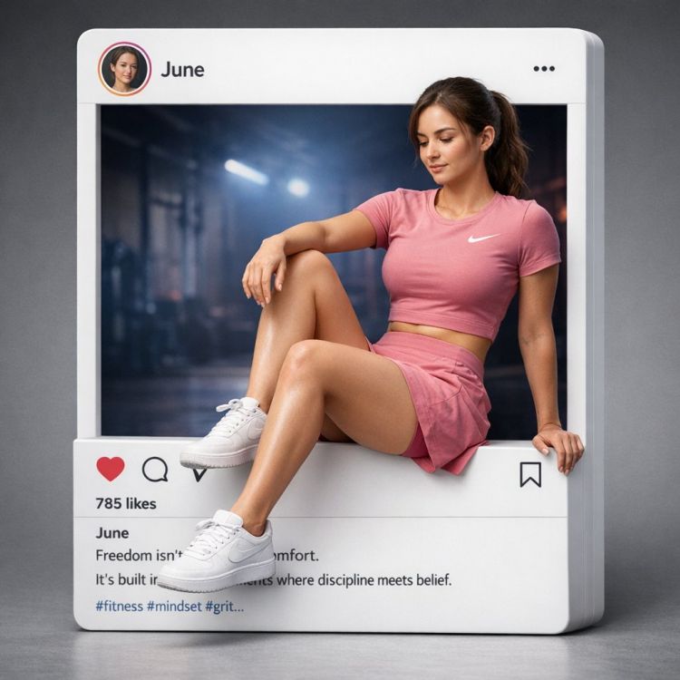Instagram 3D Post Prompt with Realistic UI and Studio Photography