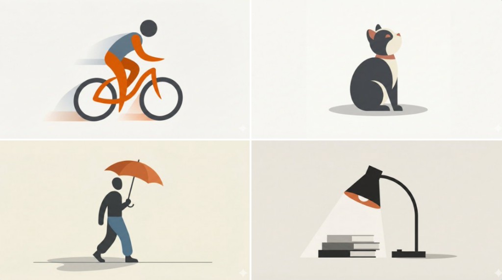 Flat Geometry Illustration Prompt (Minimal Vector Style)