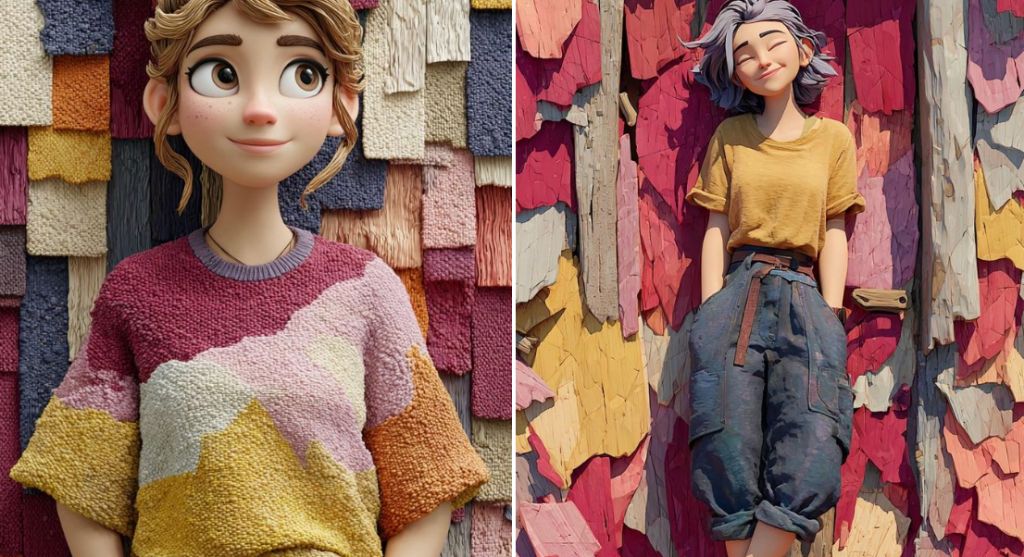 Pixar Style 3D Animated Characters in Cozy Whimsical Scenes