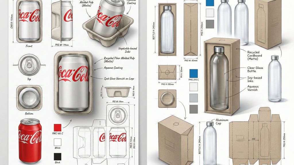 Industrial Packaging Design Sheet from Product Image Prompt