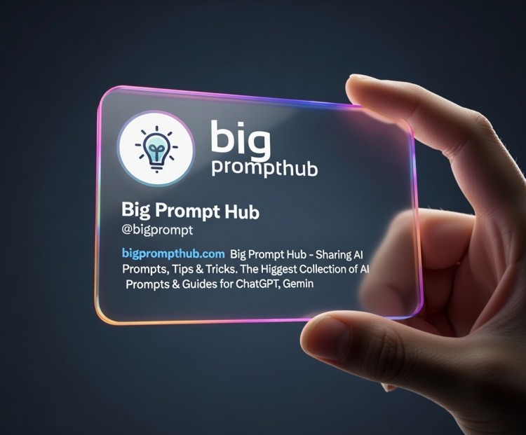 Futuristic Transparent X(formerly Twitter) Profile Card 3D Render Prompt