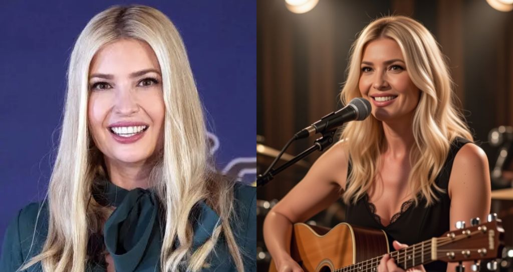 Acoustic Stage Portrait Prompt: Ivanka’s Live Music Performance with Guitar