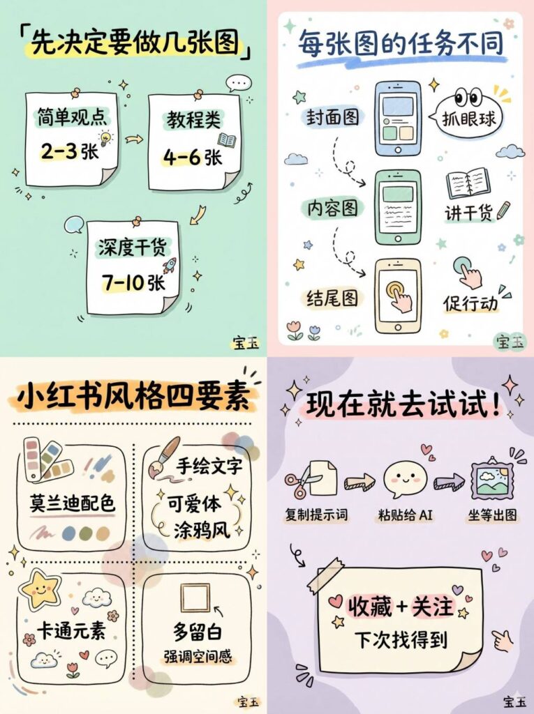 干货变爆款：AI 帮你做小红书配图，小红书卡通系列信息图万能拆解提示词