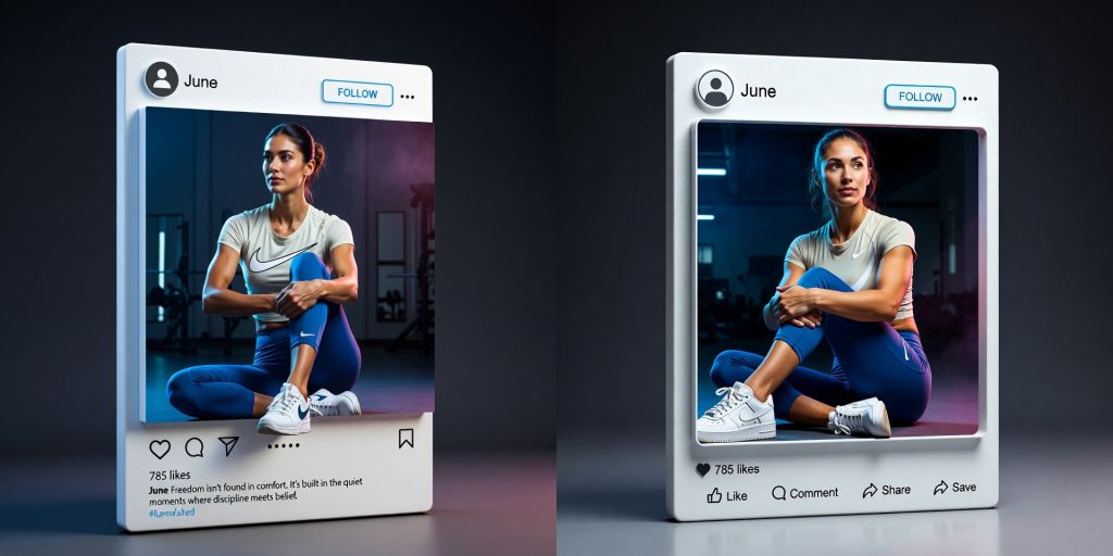 3D Physical Instagram Post Product Shot Prompt