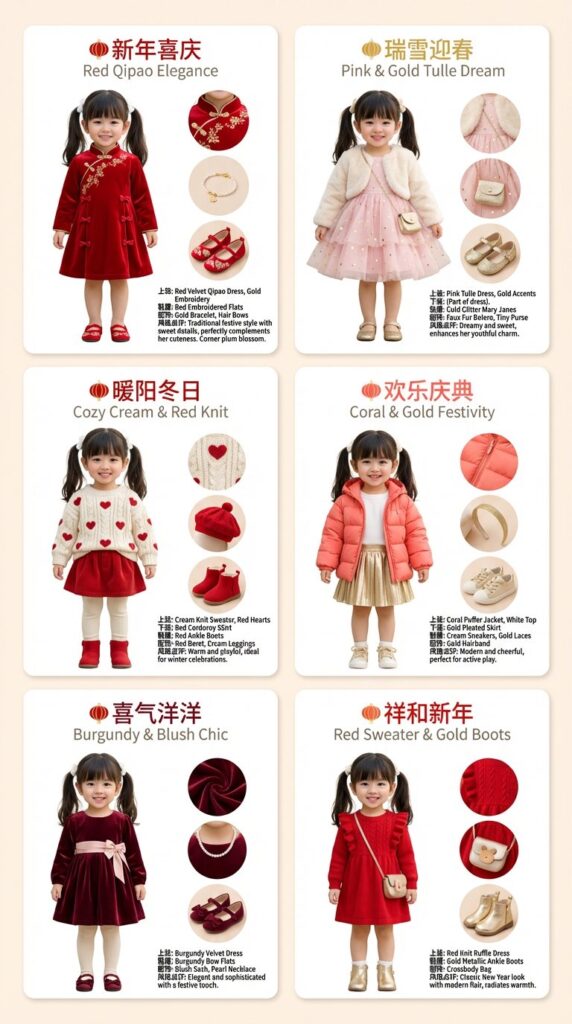 2026新年穿搭海报设计提示词：AI自动生成9:16竖版海报与6张造型卡