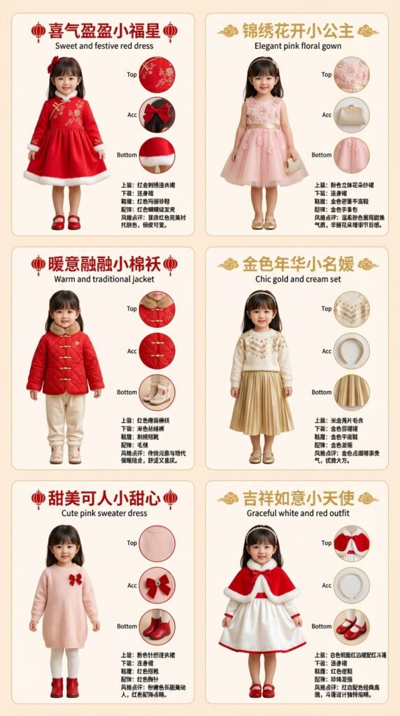 2026新年穿搭海报设计提示词：AI自动生成9:16竖版海报与6张造型卡