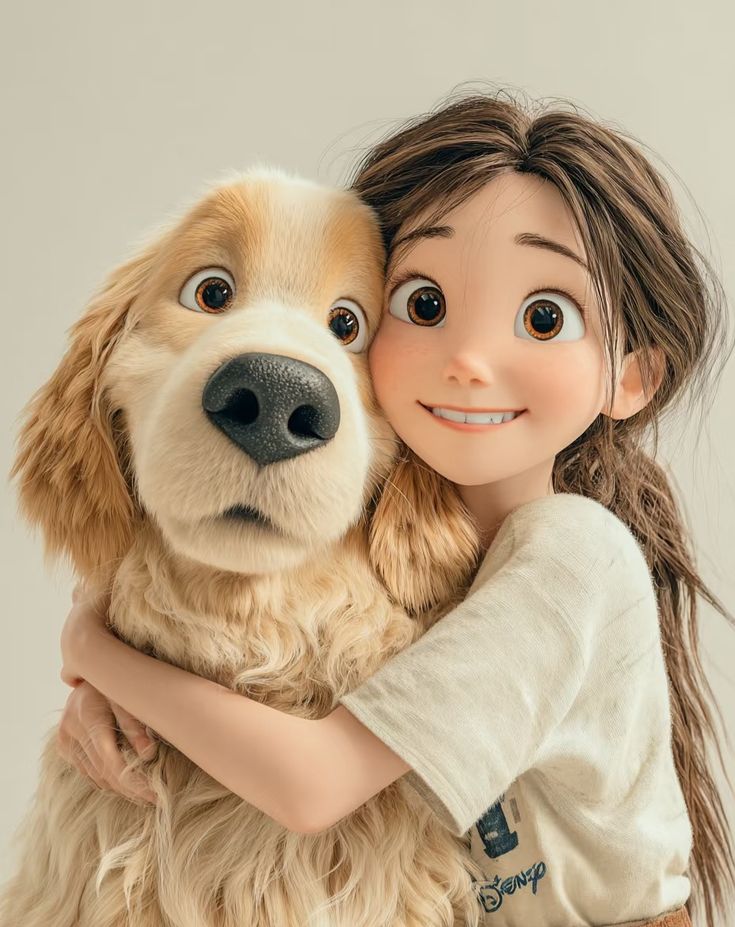 Pixar Style 3D Character and Pet Portrait Prompt