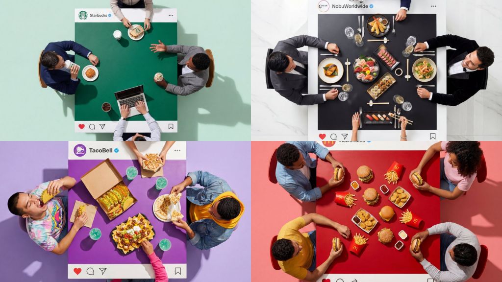 Instagram Style Photo Prompt: An Instagram-Style Dining Table from a Top-Down Perspective