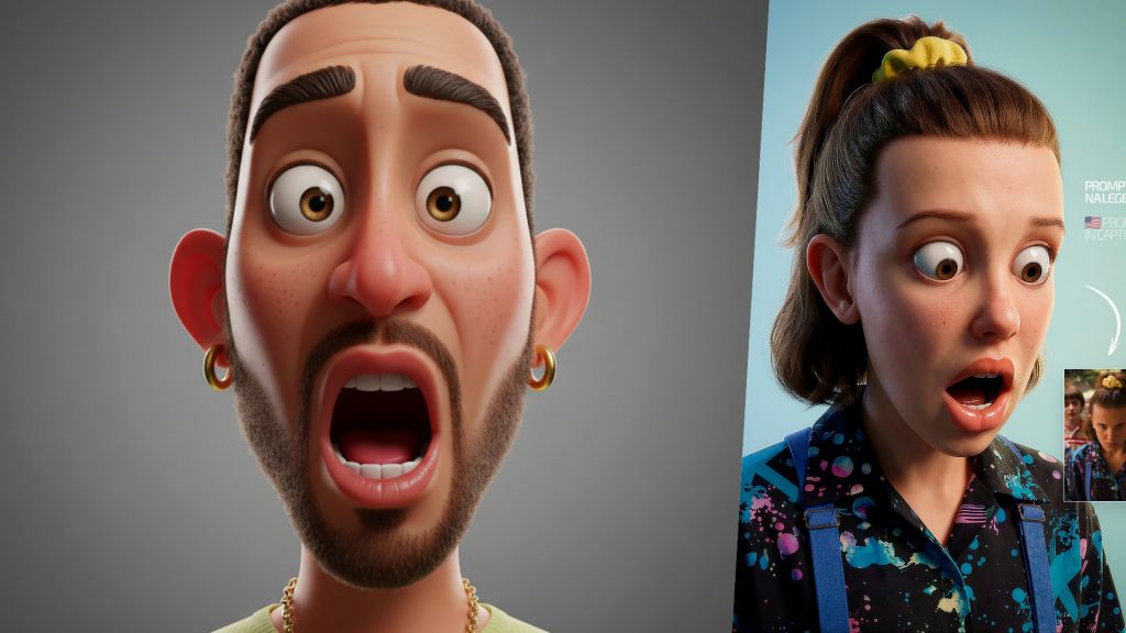 Hyper-Expressive 3D Cartoon Portrait Prompt: Pixar Style