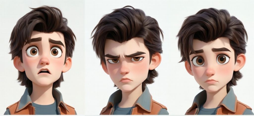 Pixar Style 3D Character Sticker Grid Prompt for Expressive Portrait Sets