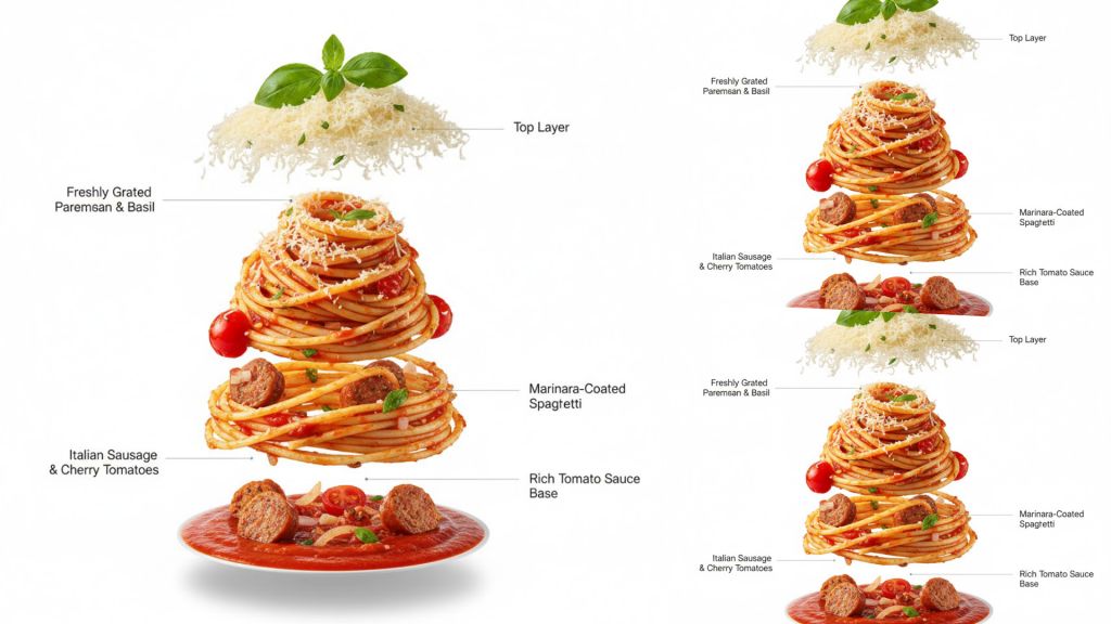 Universal Exploded Food Infographic Motion Prompt Template
