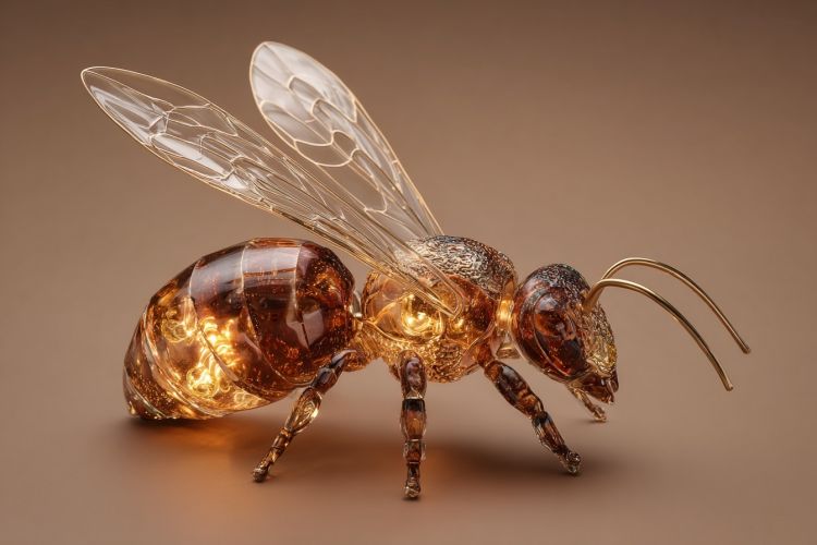 Fossilized Amber Sculpture Prompt for 3D Visualization