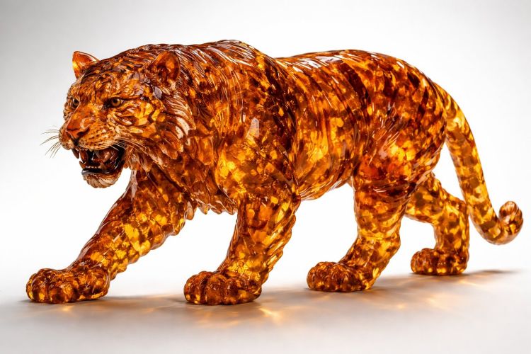 Fossilized Amber Sculpture Prompt for 3D Visualization