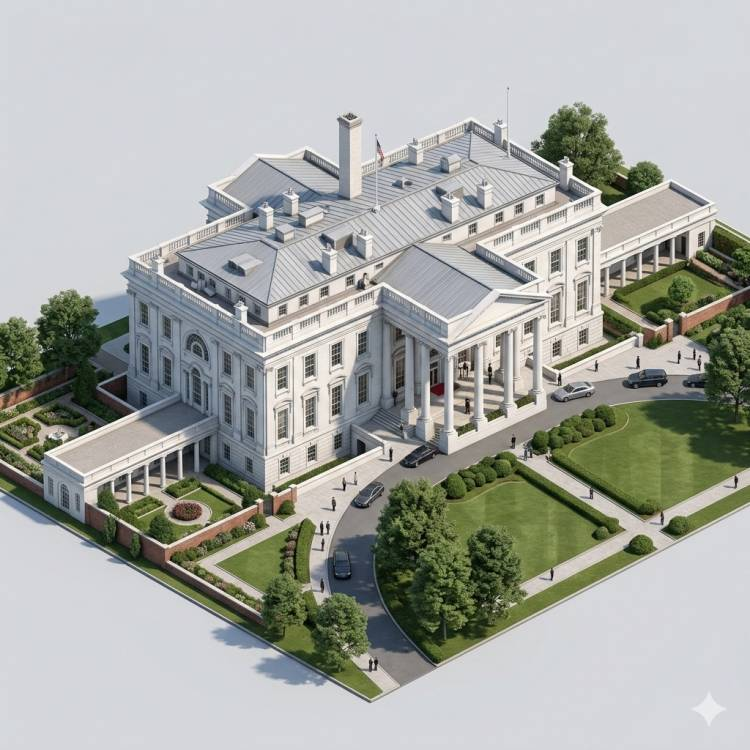 Isometric 3D Landmark Prompt: Architectural Visualization Render