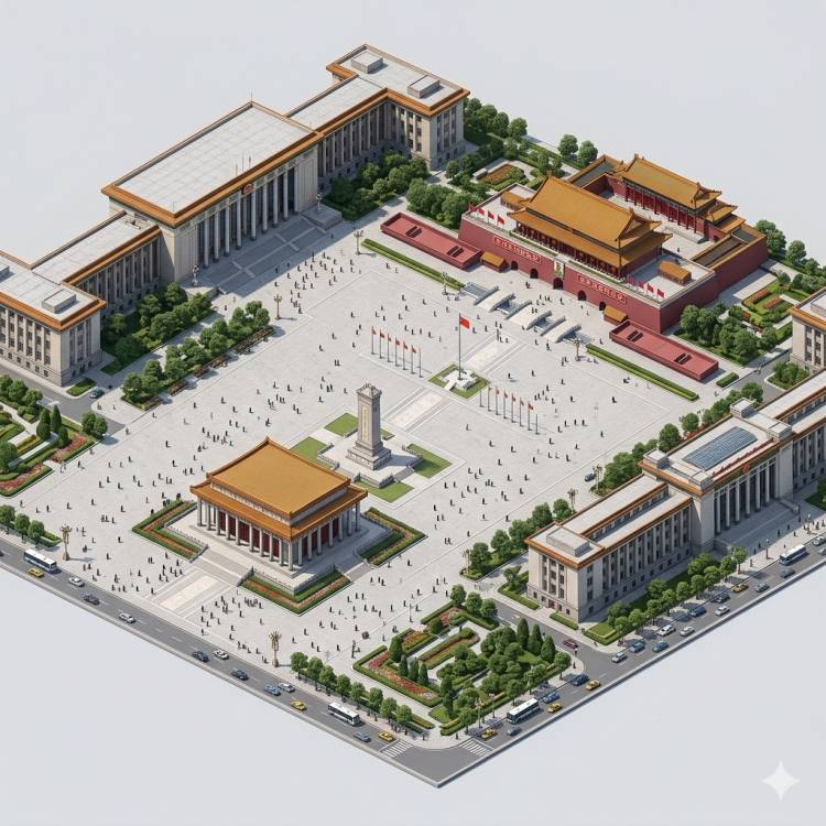 Isometric 3D Landmark Prompt: Architectural Visualization Render