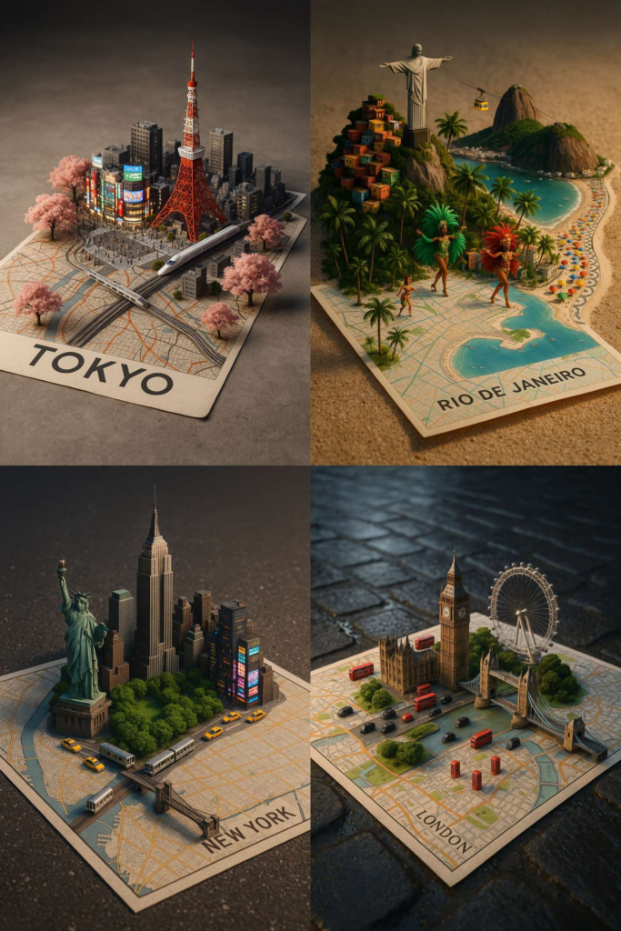 3D City Map Diorama: Miniature Urban World Architecture