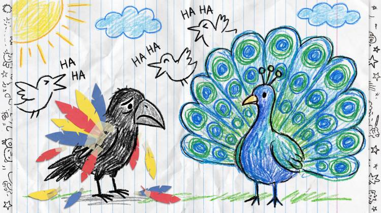 Kid-Style Crayon Drawing Prompt: Hand-Drawn Notebook Paper Artwork