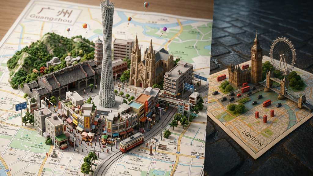 3D City Map Diorama: Miniature Urban World Architecture