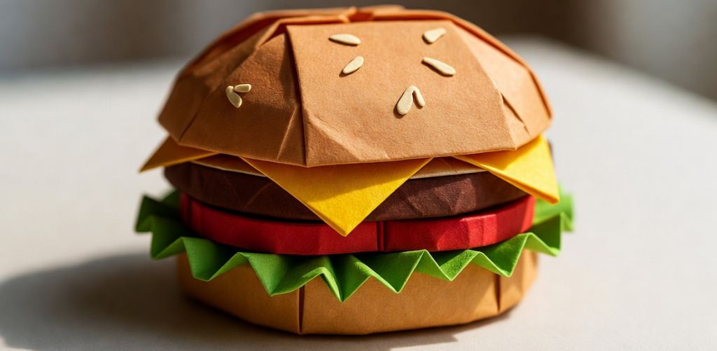 Minimalist Origami Food Art: Geometric Paper Photography