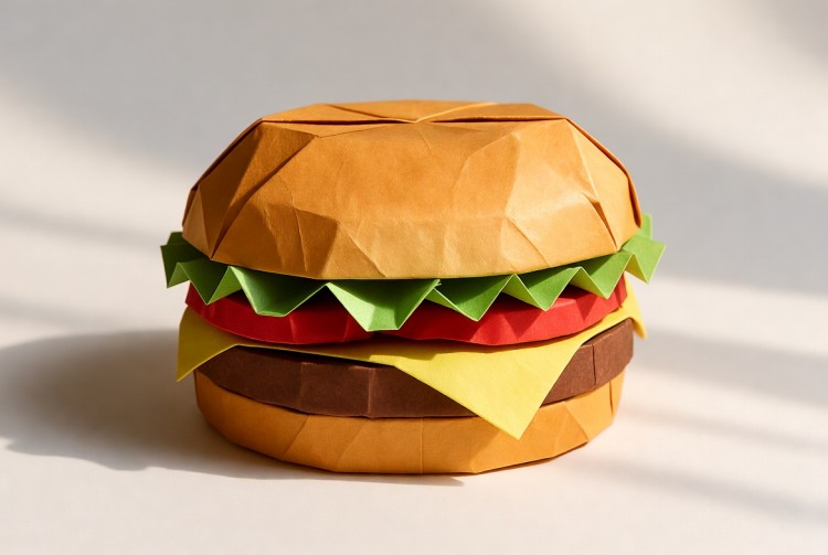 Minimalist Origami Food Art: Geometric Paper Photography