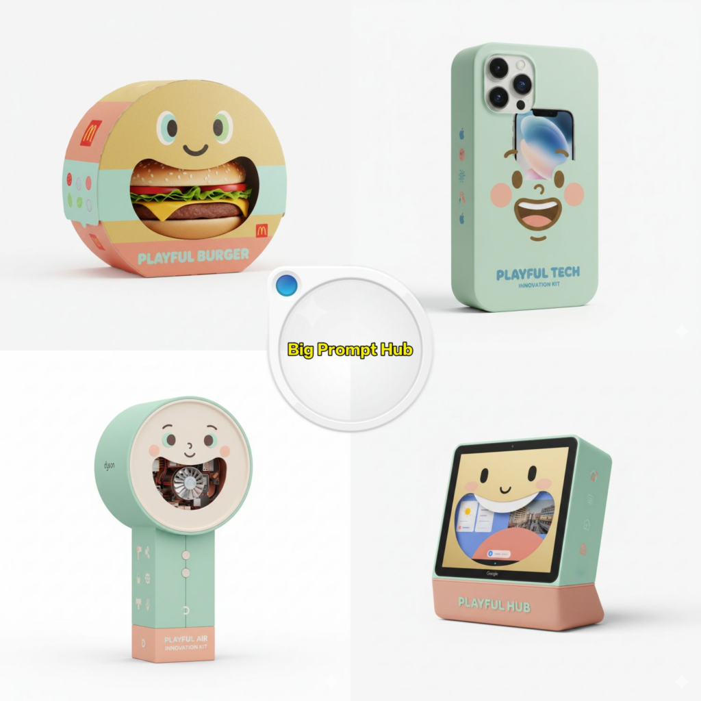 Packaging Mockup Prompt: Product-Shaped Box with Character Window