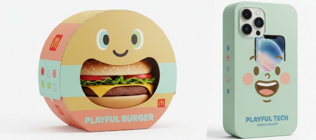 Packaging Mockup Prompt: Product-Shaped Box with Character Window