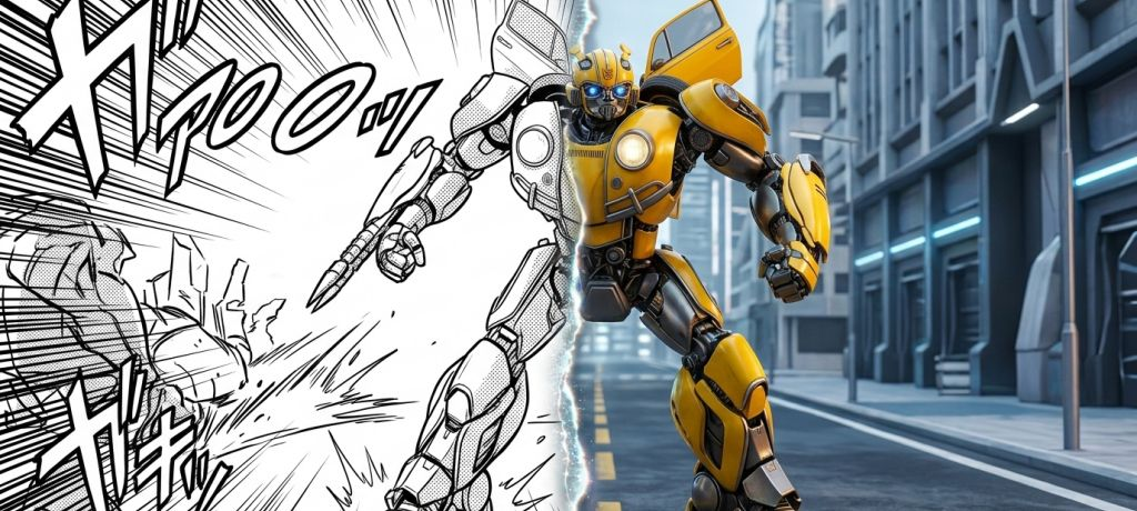 Split-Dimension Manga to Reality Transformation Prompt