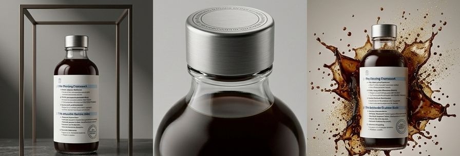 A professional 3x3 product marketing grid layout showing consistent branding and luxury studio lighting for advertising.