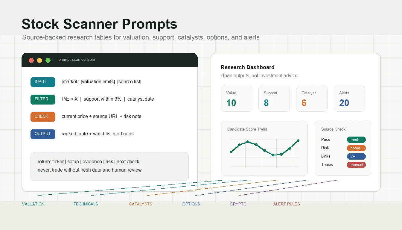 Build Stock Scanner Prompts for Market Research Workflows