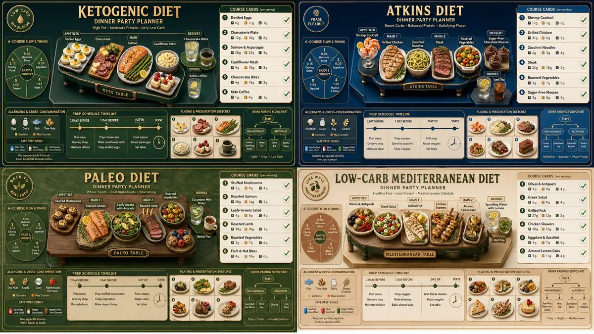 Low Carb Dinner Party Prompt Builds Isometric Menu Boards