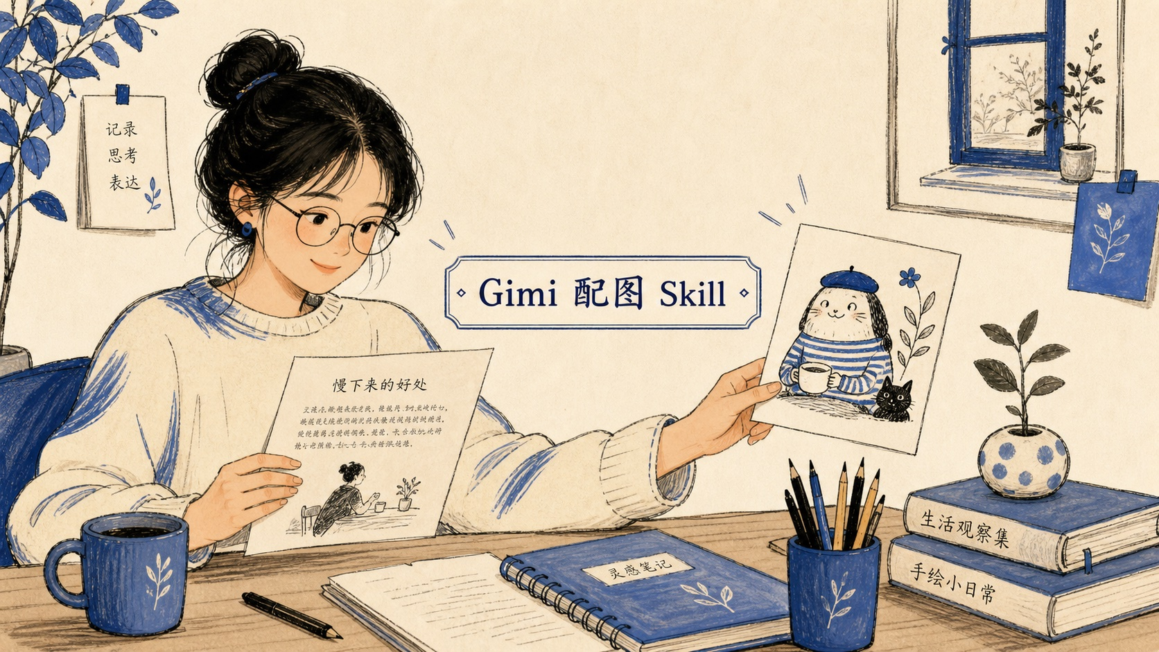 Gimi 配图 Skill:中文文章的怪诞手绘配图方法
