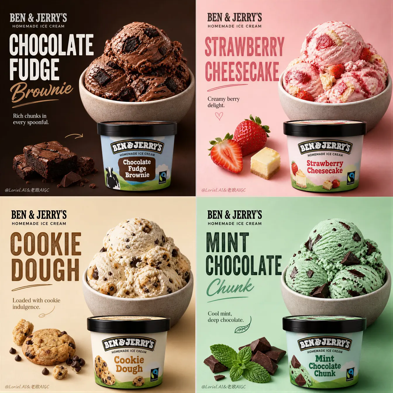 Ice Cream Poster Prompt for a Premium 2×2 Flavor Campaign