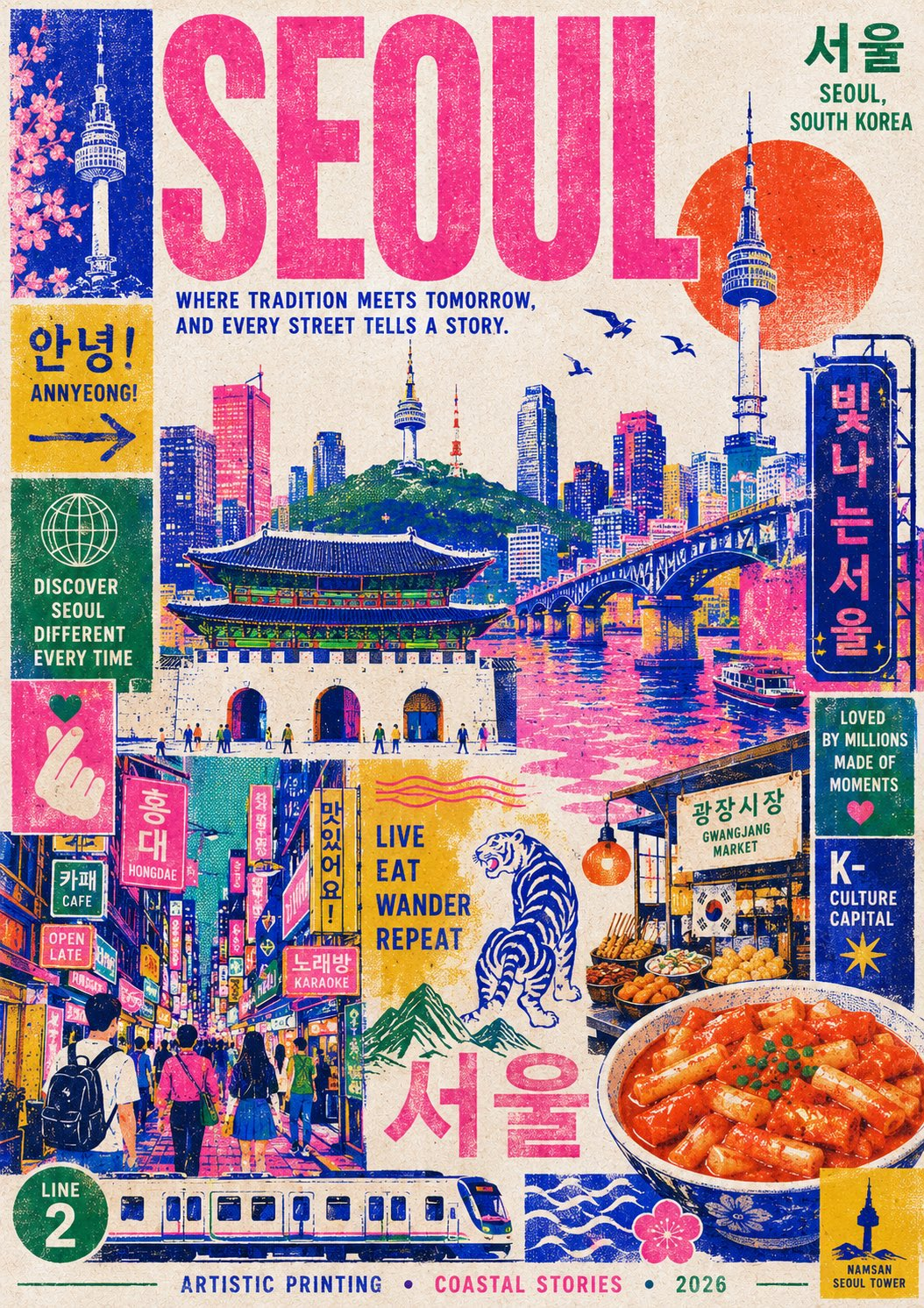 Risograph Travel Poster Prompt for City Stories and Print Texture