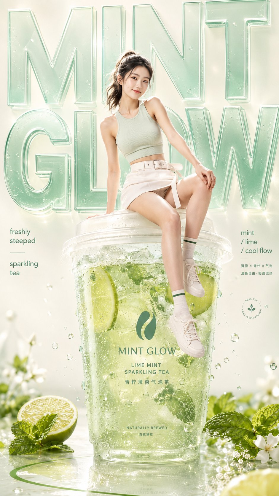 Oversized Product Fashion Prompt for Beverage Key Art